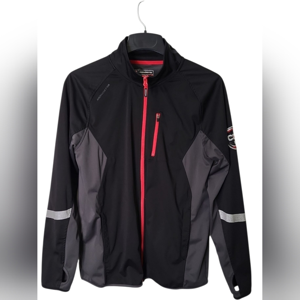 Mondetta Women's Jacket Size L Full Zip Performance Thumb Holes Black Work Out